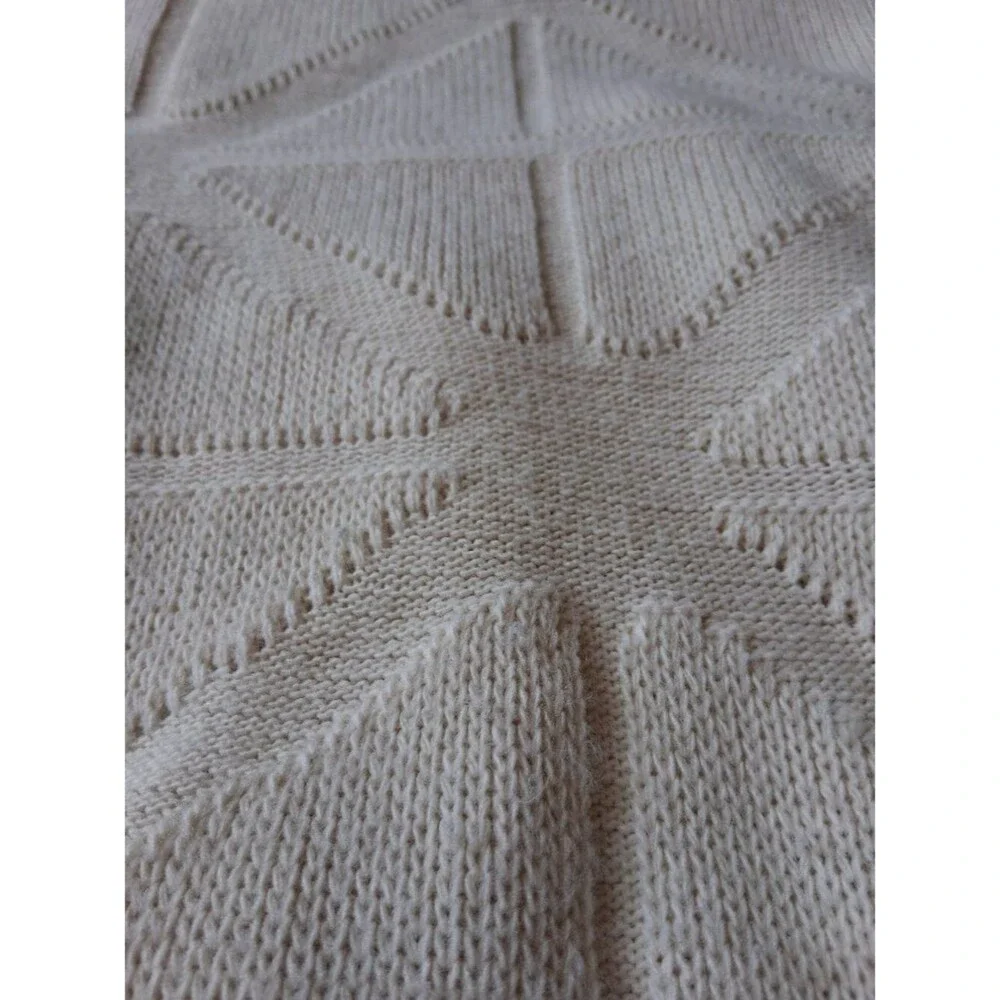 Towne by London Fog Off White Cream Geometric Knit Plus Size Pullover Sweater 2X